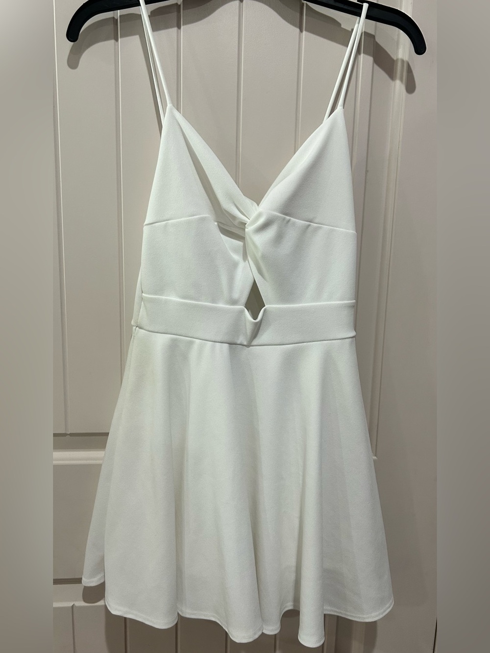Lovely Day White Spaghetti Straps Twist-Front A-Line Dress Romper